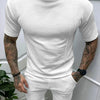 Men's Full Size Round Neck Tee and Shorts Set Plus Size - White