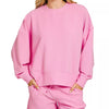 Zenana Ribbed Round Neck Pullover and Shorts Set - CANDY PINK