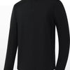 Men's Plus Size Quarter-Zip Long Sleeve Sweatshirt - Black