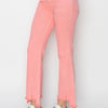 RISEN Raw Hem Bootcut Jeans with Pockets - Flamingo