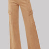RISEN Full Size High Rise Wide Leg Cargo Jeans - Cocoa