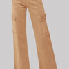 RISEN Full Size High Rise Wide Leg Cargo Jeans - Cocoa
