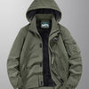 Men's Plus Size Outdoor Windproof Hooded Jacket - Army Green