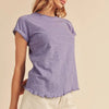 Aemi + Co Lettuce Edge Round Neck Short Sleeve T-Shirt - Lilac