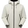 Men's Full Size Waterproof Hooded Zip Up Jacket Plus Size - White Ash