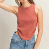 HYFVE Mineral Wash Rib Knit Tank - BRICK