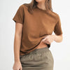 MONO B Round Neck Short Sleeve T-Shirt - COCOA DUST