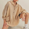 Aemi + Co Slit Half Snap Oversize Hoodie - OAT