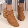 Point Toe Block Heel Boots - Ochre