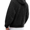 Men's Full Size Drawstring Sherpa Fleece Long Sleeve Hoodie Plus Size - Black