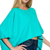 Zenana Premium Cotton Oversized Round Neck Box T-Shirt - TURQUOISE