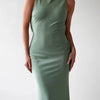 Satin Sleeveless Maxi Dress - Green