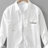 Men's Plus Size Button Up Long Sleeve Shirt - White