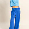 HYFVE Elasticized Waist Wide Leg Pants - COBALT