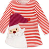 Children's Christmas Reindeer Striped Dress - Red