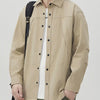 Men's Plus Size Button Up Long Sleeve Shirt - Khaki
