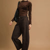 Umgee Leopard Print Wide Leg Pants - Brown