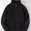 Men's Plus Size Fleece Lined Full Zip Sweatshirt - Black