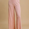 Umgee Elastic Waist Wide Leg Knit Pants - Dusty Pink