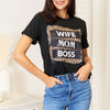 Simply Love WIFE MOM BOSS Leopard Graphic T-Shirt - Black