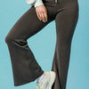 Umgee High-Waisted Flare Leggings - Dark Gray