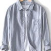 Men's Striped Button Up Long Sleeve Shirt - Gray