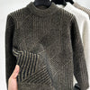 Men's Ribbed Knit Long Sleeve Sweater - Coffee Color