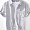 Men's Button Up Short Sleeve Shirt - Light Gray