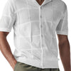 Men's Button Down Checkered Eyelet Shirt - Ivory