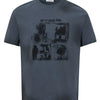 Men's Graphic Round Neck Short Sleeve T-Shirt - Blue