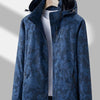 Men's Plus Size Zip Up Hooded Outdoor Jacket - Peacock Blue