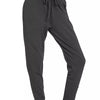Zenana Drawstring Cotton Joggers with Pockets - BLACK