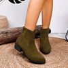 Block Heels Chelsea Boots - Army Green