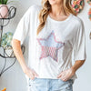 Heimish Full Size Star Patch Short Sleeve T-Shirt - Ivory