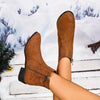 Block Heels Chelsea Boots - Dark Brown