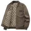 Men's Plus Size Casual Corduroy Quilted Lined Jacket - Camel
