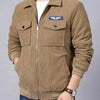 Men's Plus Size Lightweight Zip Up Outdoor Jacket - Khaki