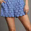 Umgee Full Size Polka Dot Lace Shorts Plus Size - Blue Purple