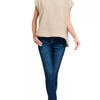 Zenana Oversized Crew Neck Sweater Vest - SAND BEIGE