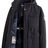Men's Plus Size Hooded Zip Up Parka Coat - Black