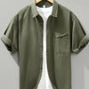 Men's Plus Size Button Up Long Sleeve Shirt - Green