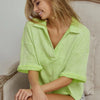 BiBi Mineral Washed Thermal Top - NEON GREEN