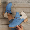 Block Heel Ankle Boots - Dusty Blue