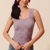 SO ME Floral Jacquard Seamless Tank Top - DUSTY LAVENDER