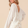BiBi Waffled Backless Drawstring T-Shirt - Off White