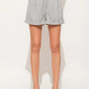 And The Why Pin Striped High Waist Rolled Shorts - NAVY