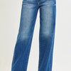 RISEN Full Size Slouchy Baggy Jeans Pocket Side Seam Detail Plus Size - DARK