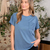 Sew In Love Full Size Exposed Seam Round Neck Short Sleeve T-Shirt - Denim