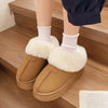 Cozy Furry Platform Boots - Brown