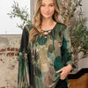 Sew In Love Full Size Snakeskin Print Long Sleeve Top with Ruffle - Olive